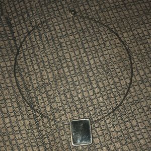Rusted steel black block pendant choker